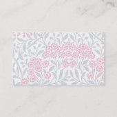 Grey and Pink Floral Damask Pattern Contactkaartje (Achterkant)