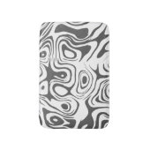 Grey and White Abstract Swirly Pattern Badmat (Voorkant Verticaal)