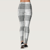 Grey and White Checkered Crosshatch Plaid  Leggings (Achterkant)