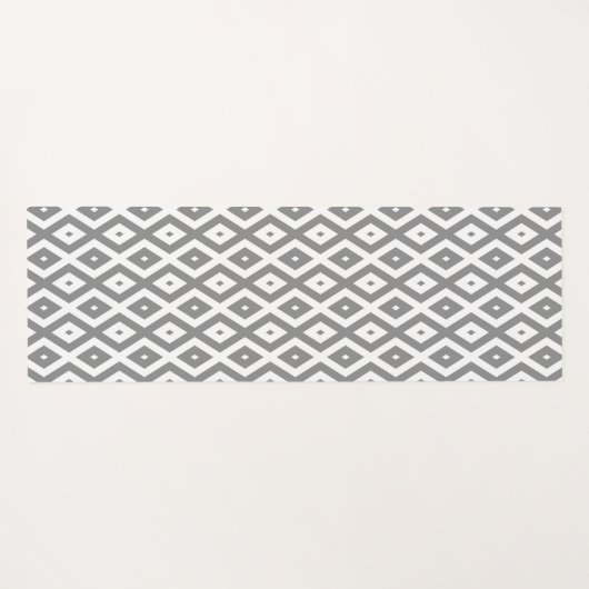 Grey and white diamond pattern yogamat (Achterkant (horizontaal))