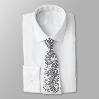 Grey and White Patterned Necktie Stropdas