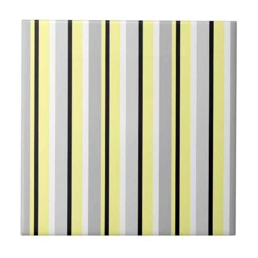 Grey and Yellow Stylish Striped Tegeltje (Voorkant)