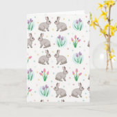 Grey Animal Pattern Spring Card Kaart (Gele Bloem)