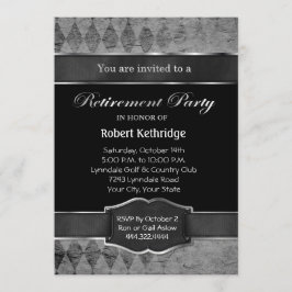 Grey Argyle Classic Uitnodigingen voor een Retirem