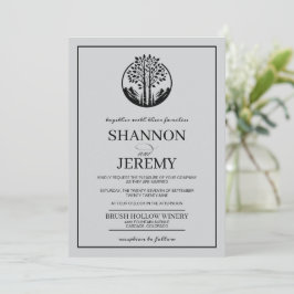 Grey Aspen Tree Wedding Kaart
