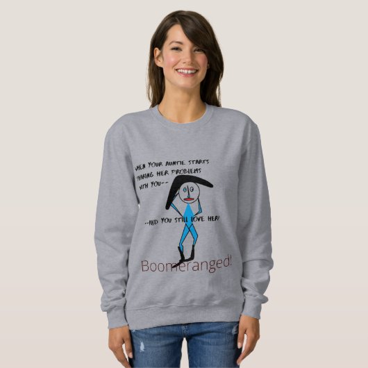 Grey Auntie Love Basic Sweatshirt Boomeranged (Voorkant volledig)