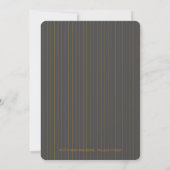 Grey avec Orange Pinstripes Party Invitation (Dos)