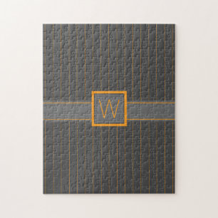 Grey avec Puzzle à rayures orange