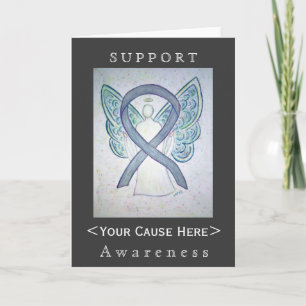 Grey Awareness Ribbon Angel Gepersonaliseerd Card Kaart