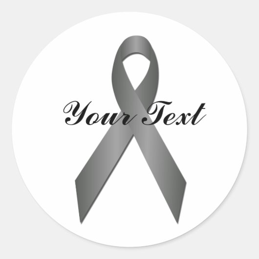 Grey Awareness Ribbon Sticker (Voorkant)