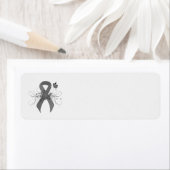 Grey Awareness Ribbon with Butterfly Etiket (Insitu)