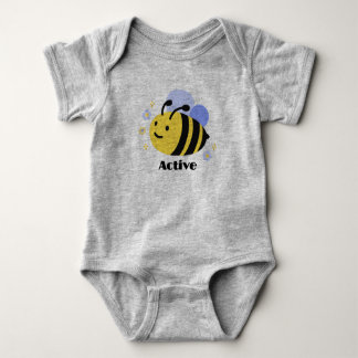Grey Bee Baby bodysuit voor jongens en meisjes