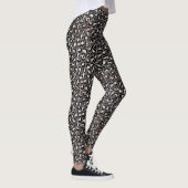 Grey Beige Peach Roos Leopard Print         Leggings (Rechts)