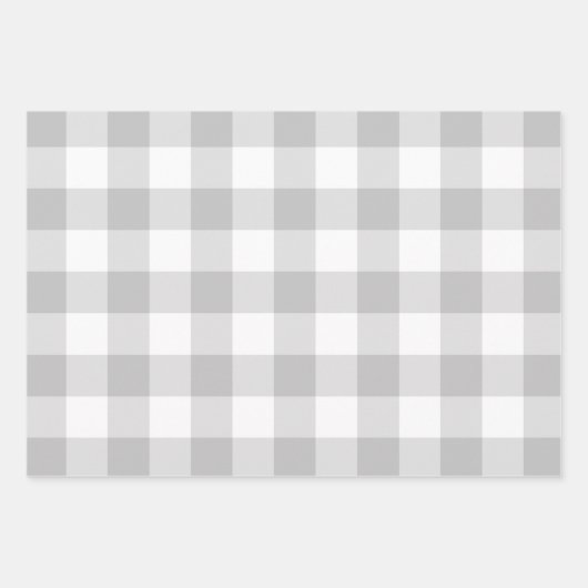 Grey Beige Sage Green Gingham Check Pset Inpakpapier Vel (Voorkant)
