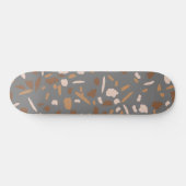 Grey Beige Tan Brown Terrazzo Marble Pattern Skateboard (Horizontaal)