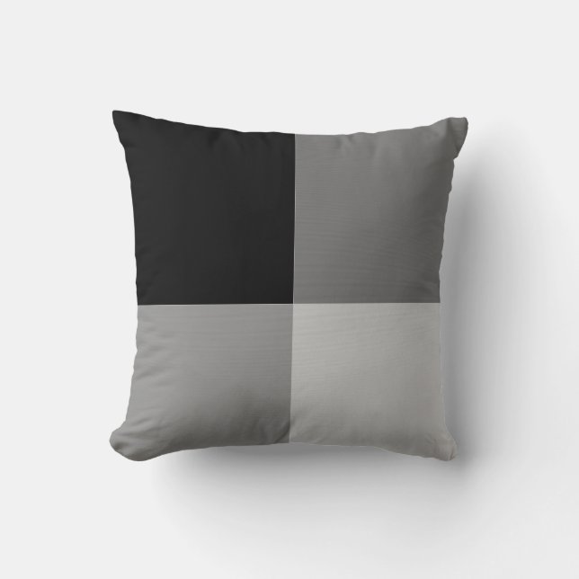 Grey & Black Art Pattern Pillow Kussen (Voorkant)