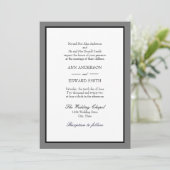 Grey Black Border Beide Parents Weddenschap Kaart (Staand voorkant)