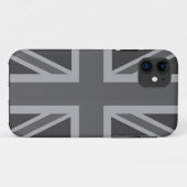 Grey Black Classic Union Jack British (UK) vlag Case-Mate iPhone Case (Achterkant (horizontaal))