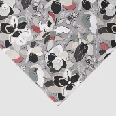 Grey Black Floral Winter Magnolia Tissuepapier (Detail)