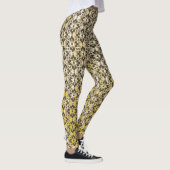 Grey, Black & Gold Patterned Flowers Leggings (Rechts)