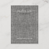 Grey Black Linen Texture Kijk uit juwelen Kaart Visitekaartje (Voorkant)