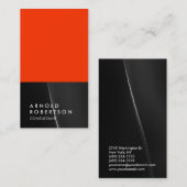 Grey Black Orange Carte de visite consultant tenda (Devant / Derrière)