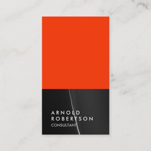 Grey Black Orange Carte de visite consultant tenda (Devant)