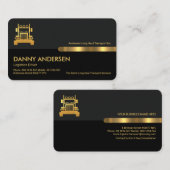 Grey Black Retro Columns Logistics Manager Visitekaartje (Voorkant / Achterkant)