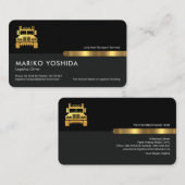 Grey Black Retro Columns Logistics Truck Visitekaartje (Voorkant / Achterkant)