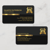 Grey Black Retro Columns Logistics Trucker Visitekaartje (Voorkant / Achterkant)