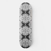 Grey Black White Butterfly Wing Abstract Patroon Skateboard (Voorkant)