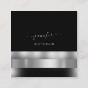 Grey Black White Makeup Artist Influencer Silver Vierkante Visitekaartje