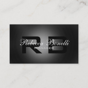 Grey Black White Monogram Consultant Visitekaartje
