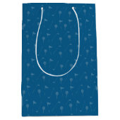 Grey Blue Golf Ball  / Flag Pattern Gift Bag Medium Cadeauzakje (Voorkant)