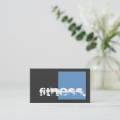 Grey Blue Personal Trainer Fitness Visitekaartje (Staand voorkant)
