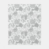 Grey Botanical Seamless Pattern Fleece Deken (Voorkant)