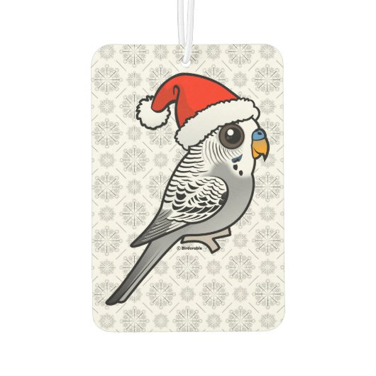 Grey Budgie Santa Claus Luchtverfrisser (Achterkant)