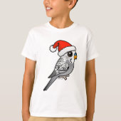Grey Budgie Santa Claus T-shirt (Voorkant)