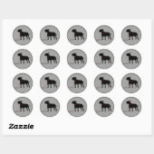 Grey Bull Terrier Ronde Sticker (Vel)