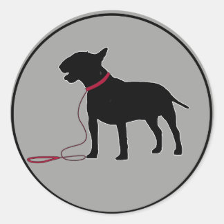 Grey Bull Terrier Ronde Sticker