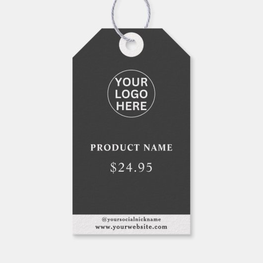 Grey Business logo Professional Bedankt Prijs Cadeaulabel (Achterkant)