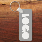 Grey Business Logo & QR Code, Bedrijf Horizontaal Sleutelhanger (Voorkant)