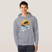 Grey California Retro Sunset Hoodie (Voorkant volledig)