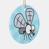 Grey Cartoon House Fly Keramisch Ornament (Rechts)