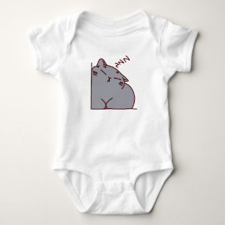Grey Cat Sleeping  Romper