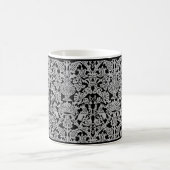 Grey Cats and Crowns Damask Coffee Mok (Center)