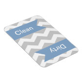 Grey Chevron Clean - Magnets de lave-vaisselle sal (Côté Droit)