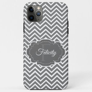 Grey Chevron coque iphone personnalisé