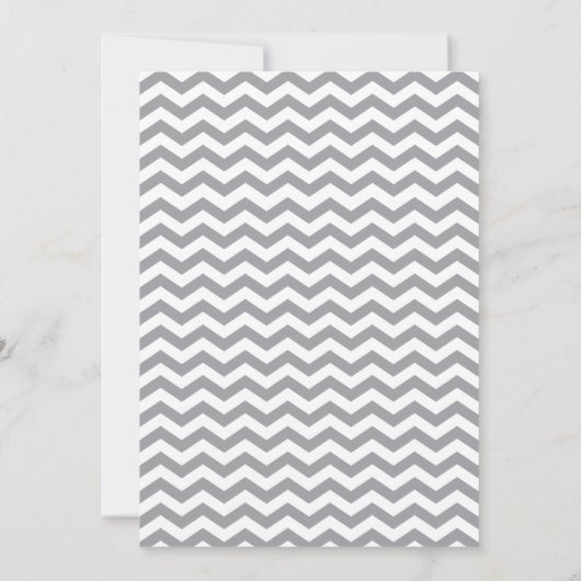 Grey Chevron | Faire-part de naissance bébé garçon (Dos)