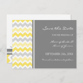 Grey Chevron Save the Date Wedding Briefkaarten (Voorkant / Achterkant)